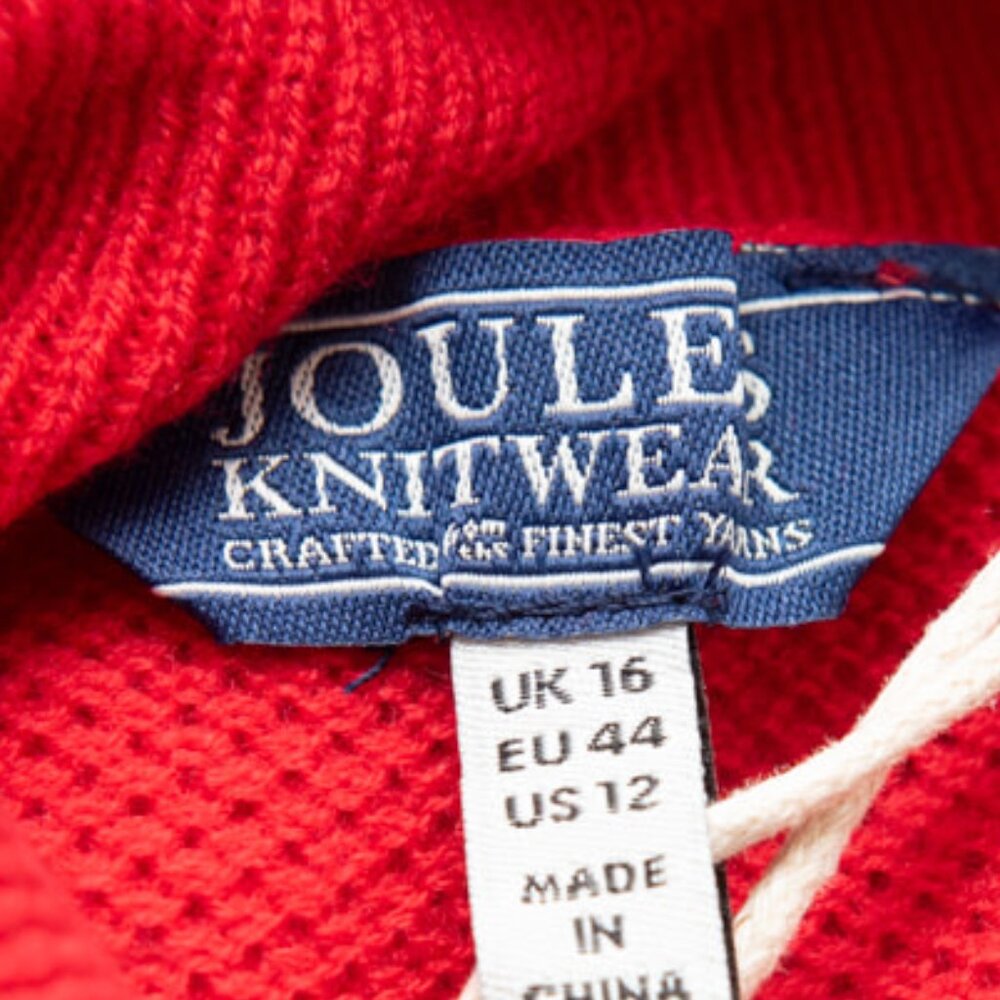 Joules Ansley Sweater Dress Tunic Shift Roll Neck Knit Red Size 12 New - Picture 5 of 6